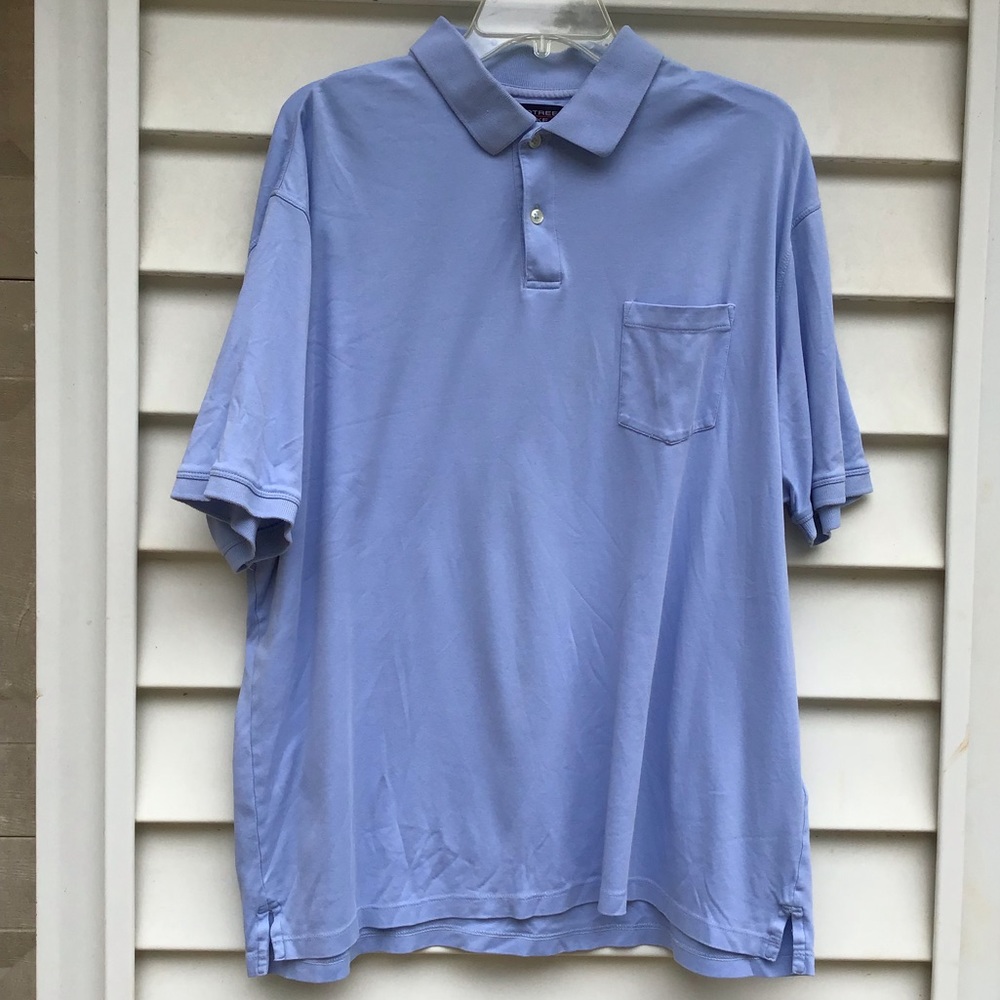 Roundtree & Yorke Supima Cotton Polo Shirt Mens Sz XL Blue Short Sleeve Casual